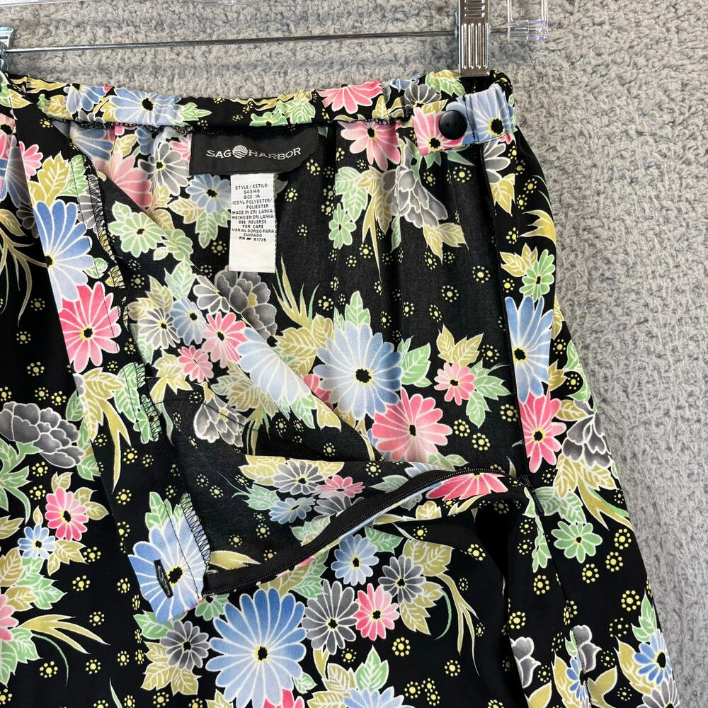 VTG 90s Skirt Sz 14 Cottagecore Feminine Girlcore Floral Modest Midi Ruffle Hem - Picture 7 of 10